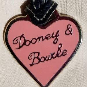 Dooney & Bourke Heart Pink Charm on Black Leather